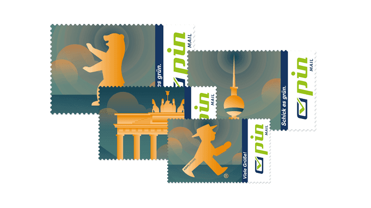 Neue Briefmarken der PIN AG mit Berliner Wahrzeichen